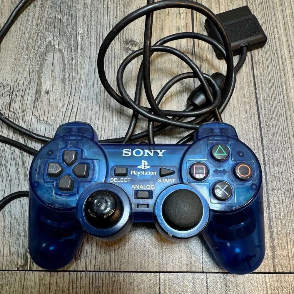 Sony for Playstation 2 Official Controller DualShock 2 Gamepad Ocean Blue Tested